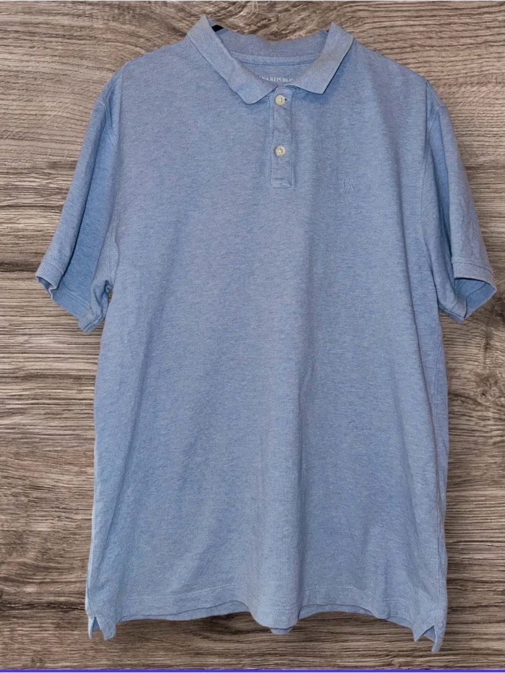 Banana Republic Sky Blue Polo Shirt - Short Sleeve. Size Large